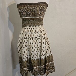Dots Strapless Bohemian Dress Size S